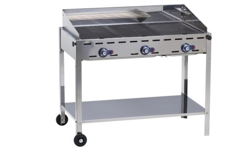 Hendi 149591 Grillsütő, gázüzemű, 3 égővel, gördíthető