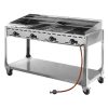 Hendi 149614 Grillsütő, gázüzemű, 4 égővel, gördíthető