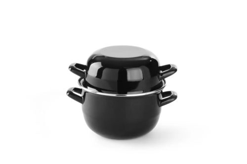 Hendi 625101 Kagylófőző edény+fedő, 5 liter, fekete