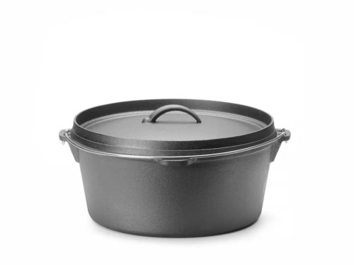 Hendi 629376 Öntöttvas edény+fedő, 9 liter, fekete